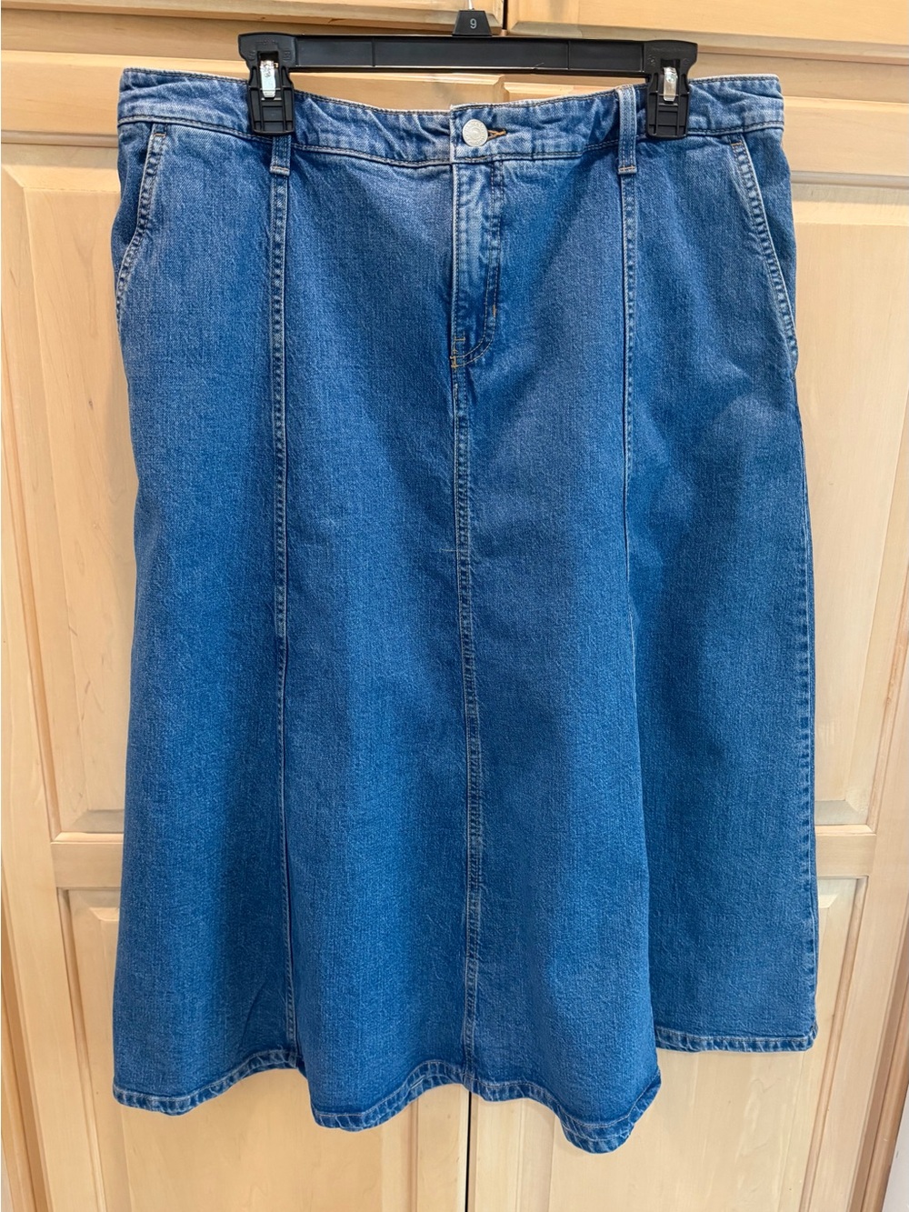 NWOT Banana Republic Medium Blue Denim A-Line Skirt - 16